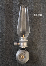lampe gaz vintage rétro argent doré bleu métal transparent verre fixée tringle decoration fonctionnelle