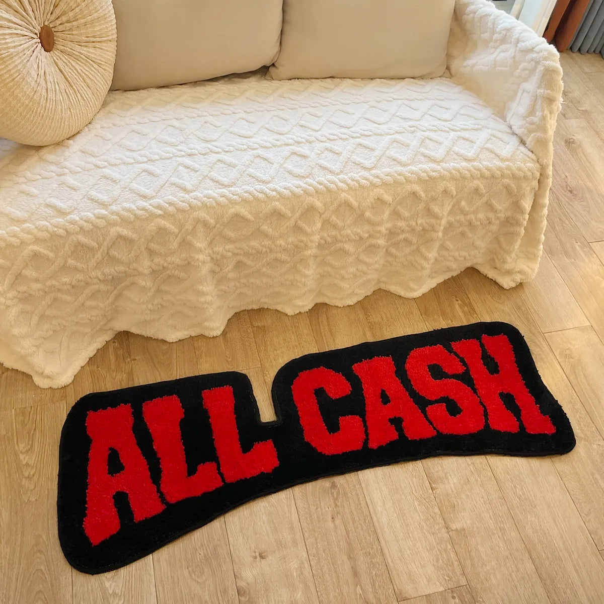 tapis acrylique antidérapant lettres relief moderne noir rouge intérieur extérieurversible lavage machine main