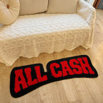 tapis acrylique antidérapant lettres relief moderne noir rouge intérieur extérieurversible lavage machine main