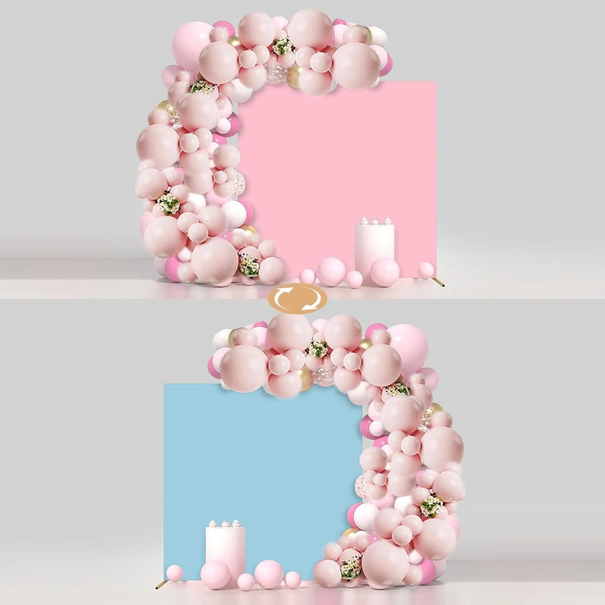 arche decorative moderne rose ornement boules differentes tailles elegante event photography studio anniversaire mariage