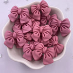 rubans forme noeud papillon résine colorée kawaii bleu rose orange rouge violet satiné 18mm