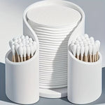 boîte rangement bâtonnets coton réutilisable stockage moderne texture légèrement rugueuse blanc opacité
