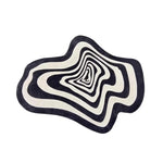 tapis noir blanc rayures moderne salon salle bain imperméable anti dérapant polyester daimwashable