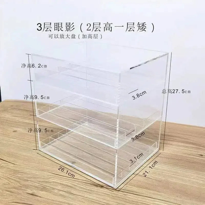 boîte rangement transparente moderne fards paupières blush rouge lèvres poudre cosmétiques minimaliste sans motif