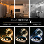 ruban led flexible noir blanc 640 lumières 2700k 6500k ip66 clips moderne