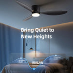 ventilateur led moderne noir six vitesses télécommande lumière réglable silencieux facile