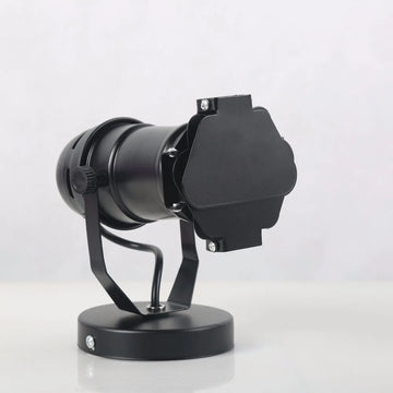 lampe studio trépied noir moderne éclairage interrupteur bouton éclairage intérieur contemporain aluminium fer