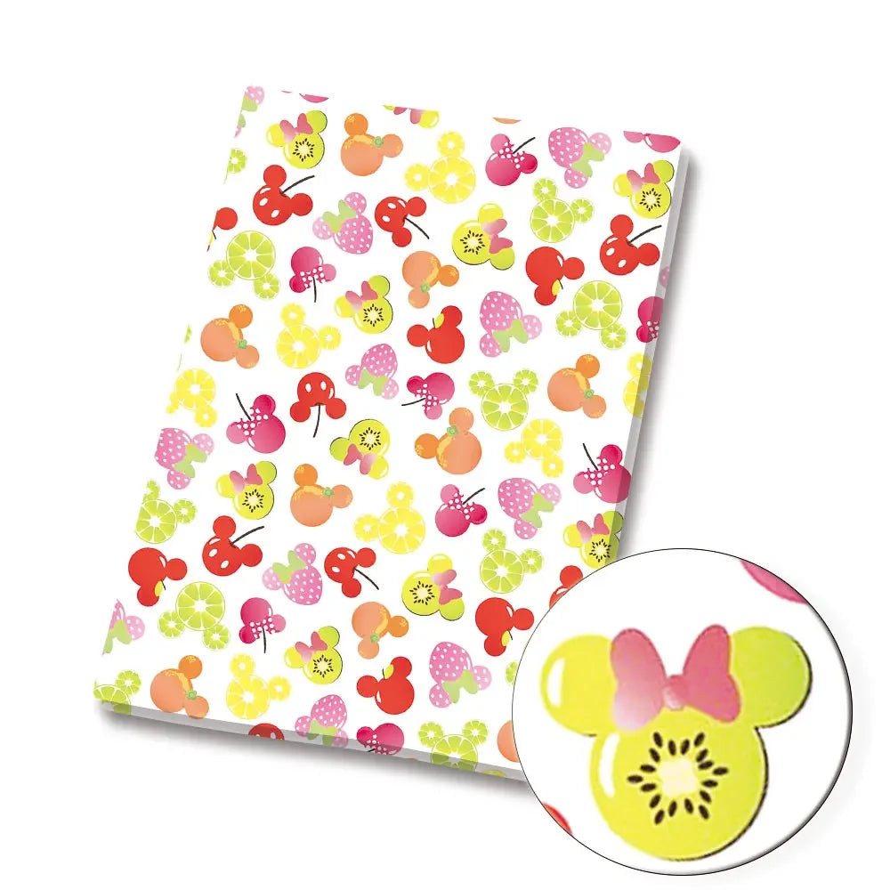 tissu imprimé mickey minnie géométrique coton polyester 140cm bleu blanc rouge jaune