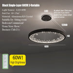 suspension lumineuse moderne or noir strass circulaire chambre salon led