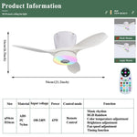 ventilateur lumière rgb télécommande moderne blanc noir led