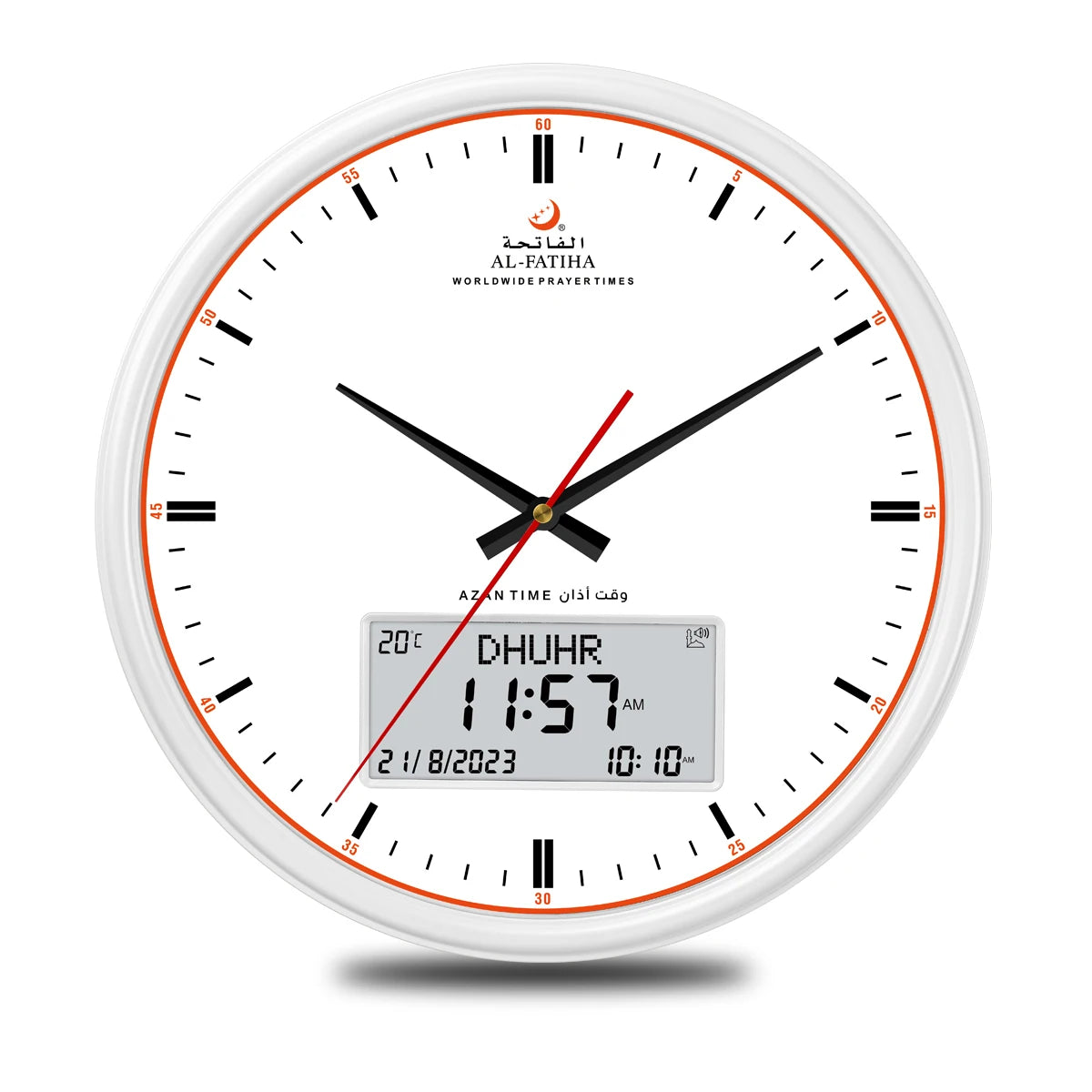 horloge murale moderne horaire azan calendrier hijri affichage numérique analogique İslam motifs