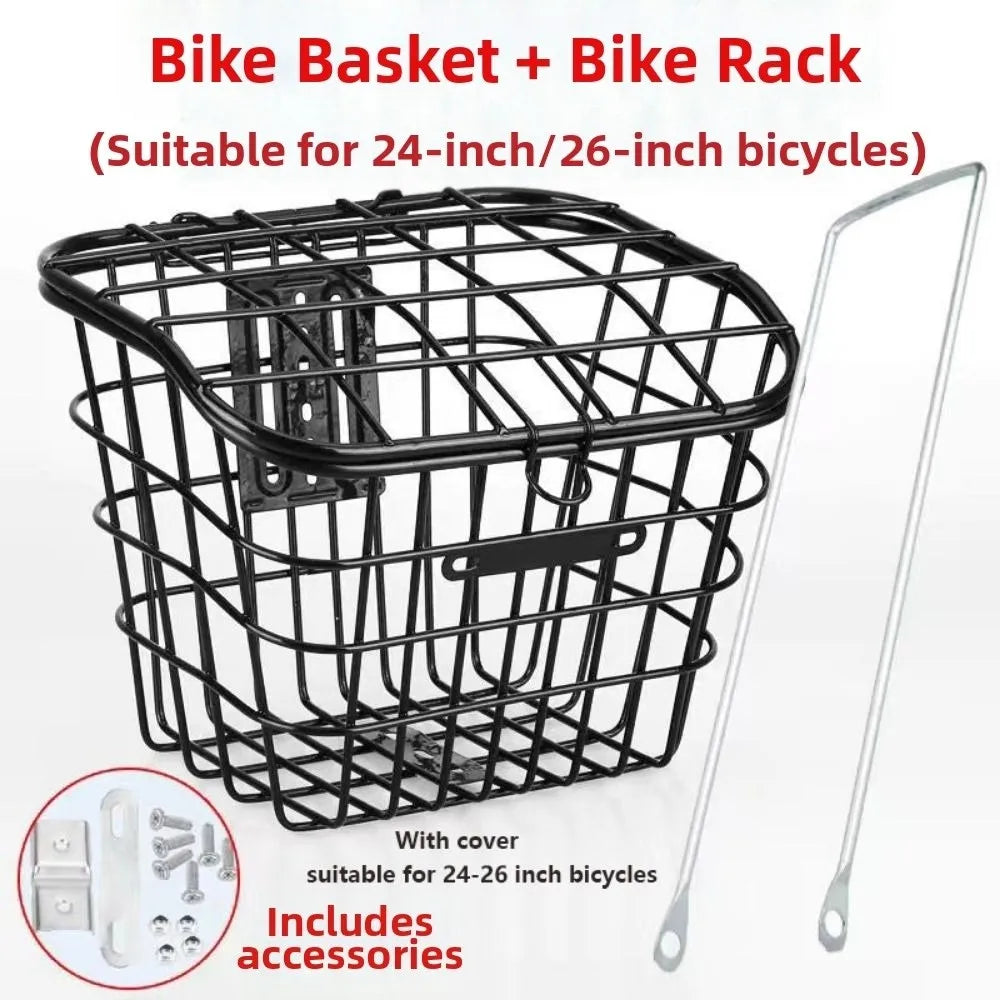 panier vélo noir grille métallique moderne vis fixations sac étanche