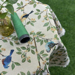 nappe table ronde traditionnelle oiseaux floral hiver printemps été fête mèresversible machine maison mariage