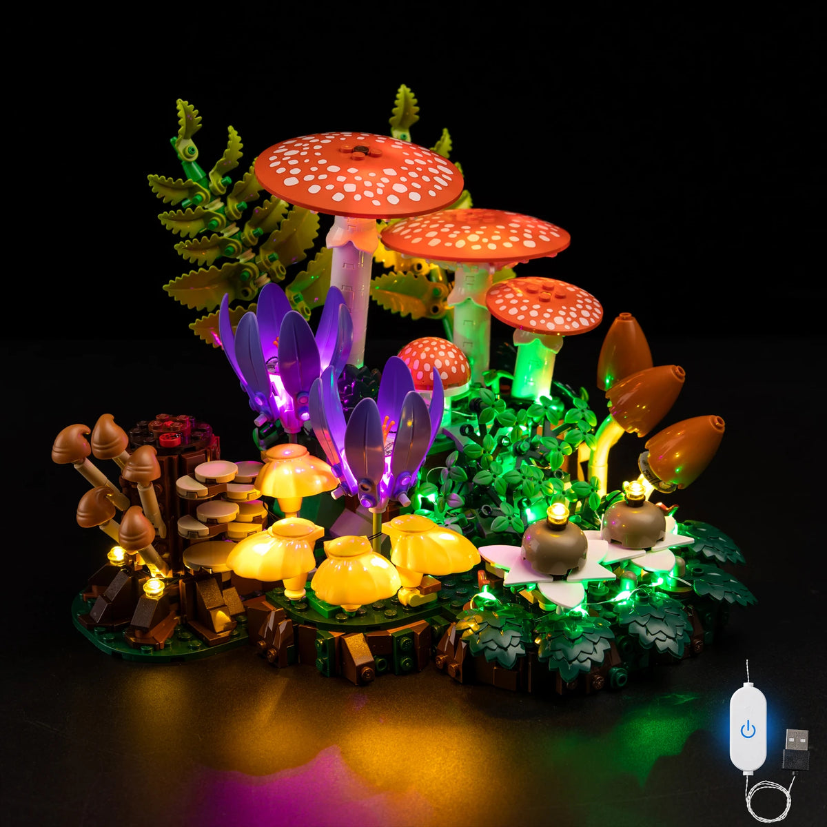 champignons lumineux créatifs adhésifs rouge blanc vert jaune violet floraux opaques transparents