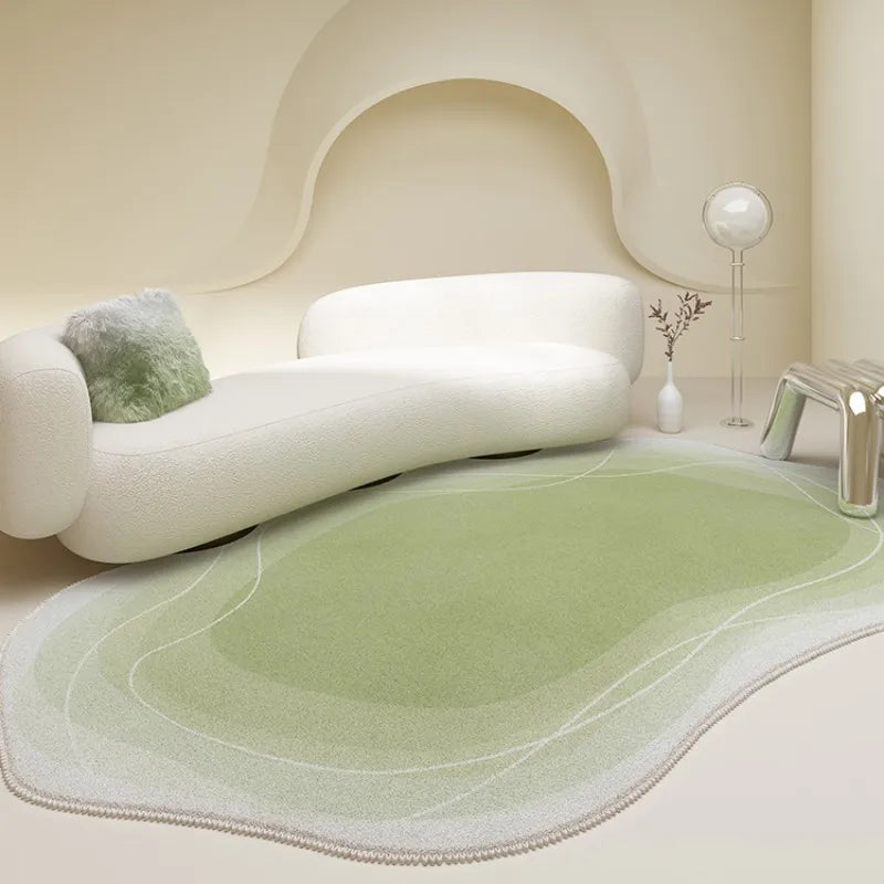 tapis nordic moderne bleu clair rose vert beige peluche doux salon chambre extérieur