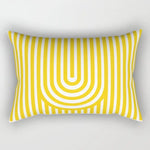 taie d'oreiller rectangulaire jaune clair motif géométrique moderne housse coussin canapé coton 30x50cm