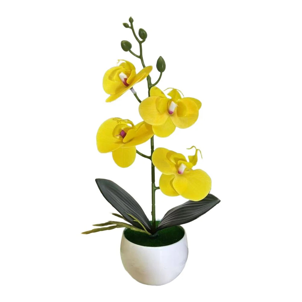 plantes artificielles fleurs feuilles moderne blanc rose violet jaune bleu pot décoration intérieureextérieur