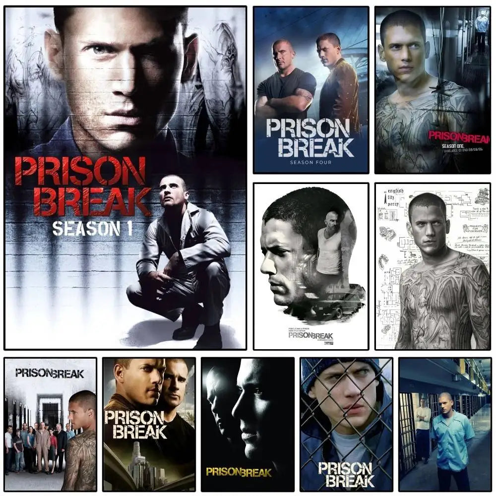 affiche prison break saison graphique décoration murale moderne salon bar vin