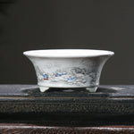 bacs plantes chinois paysage peint blanc opaque décoration intérieure pots fleurs