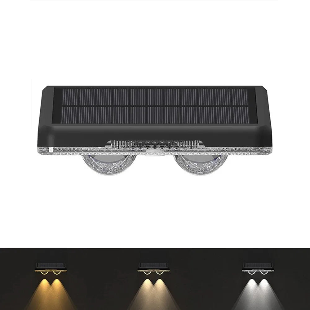 lampes solaires murales extérieures modernes ip65 led couleur variable panneau solaire texturé