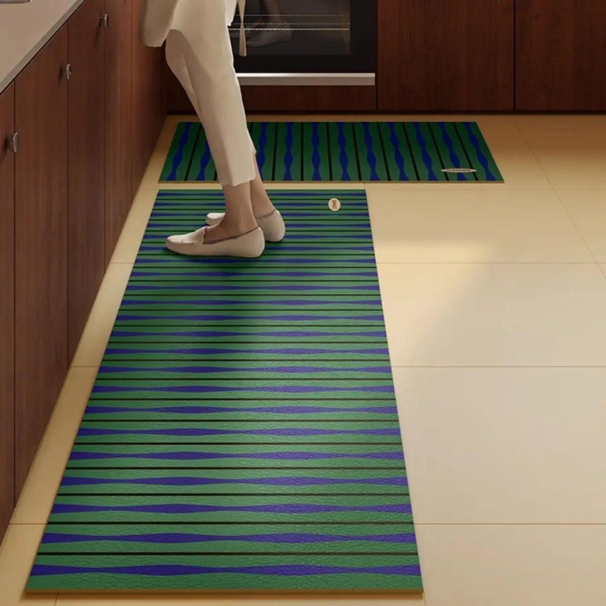 tapis sol moderne rayures antidérapant absorbant eau séchage rapide cuisine salle bain