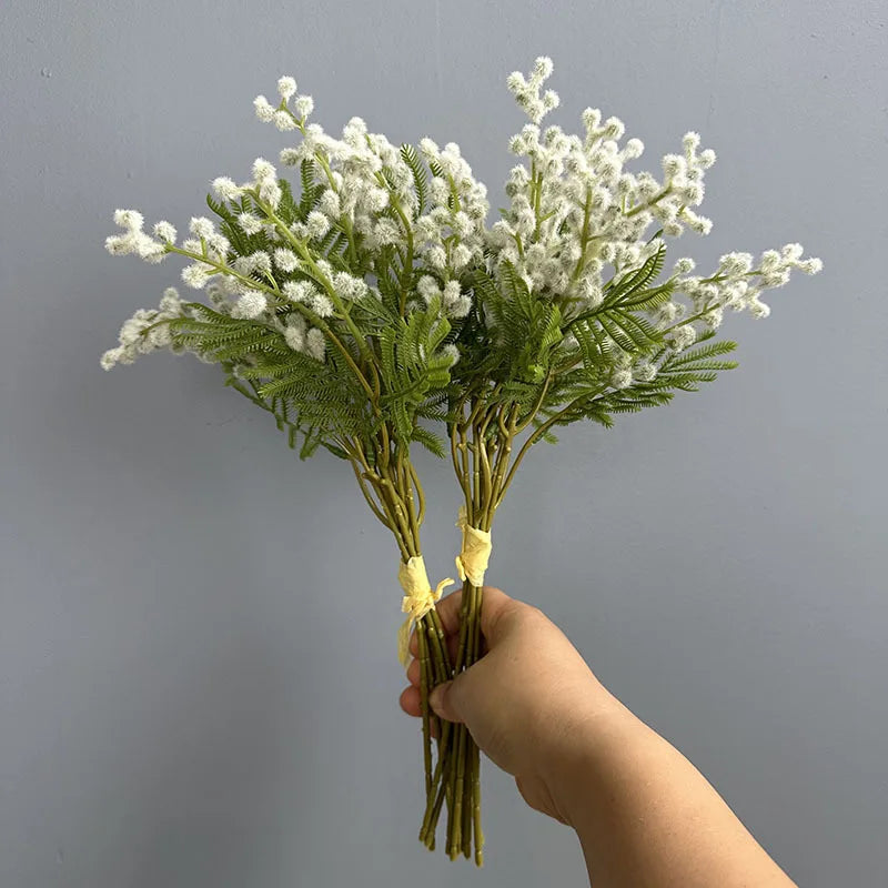 bouquet artificiel fleurs blanches jaunes vertes decoration mariage anniversaire intérieur
