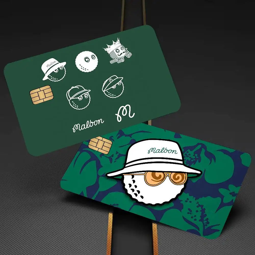 autocollant carte crédit protection personnalisable moderne imprimé floral vert bleu