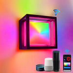 lampe murale intelligente led rgbicw noir moderne controle vocale ip68 wifi 20w