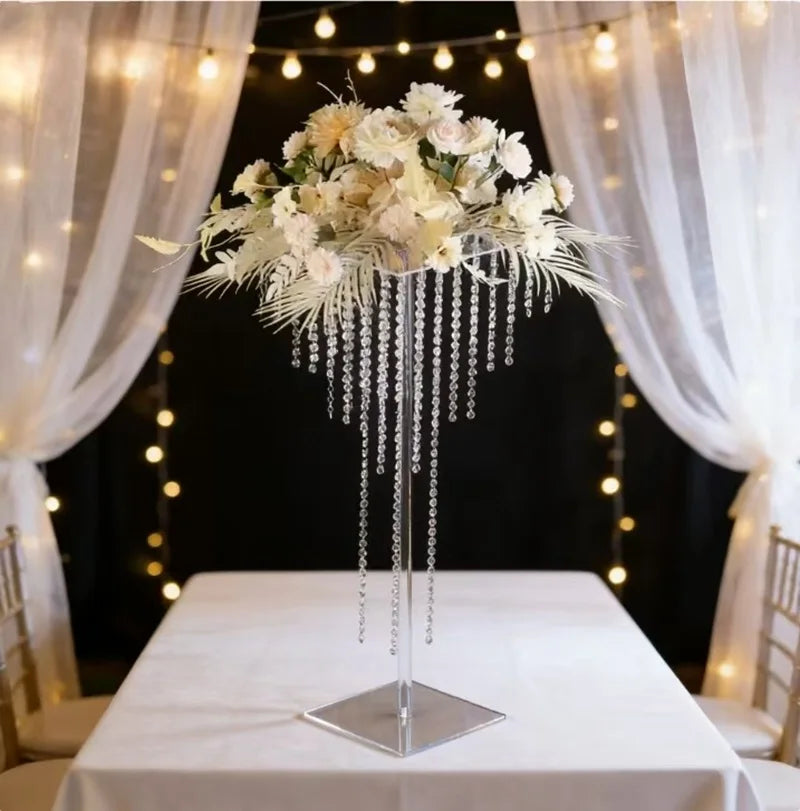 support fleurs transparent cascade moderne mariage anniversaire baptême valentin pâques easter