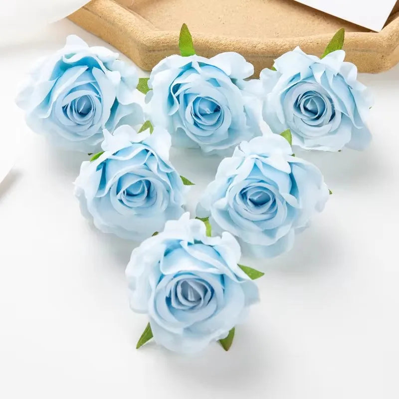 fleurs artificielles roses soie feuilles vertes décoration mariage fête maison scrapbooking