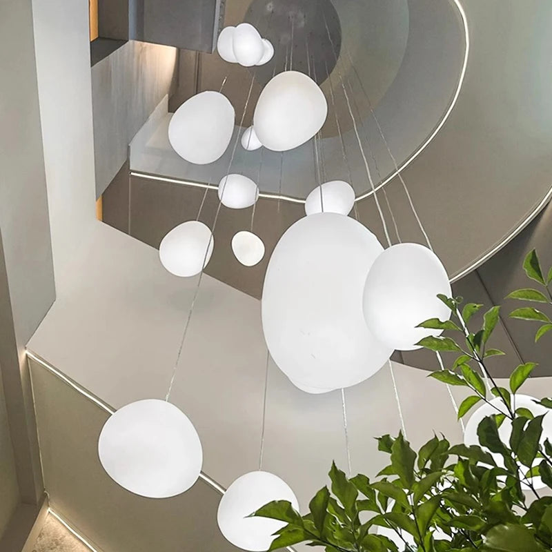 suspension lumineuse moderne acrylique blanc 18 têtes 249 flux lumineux led rc dimmable