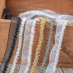 rubans décoratifs relief noir blanc rose pâle doré gris métallisé élégants semi transparents