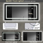 miroir lumineux moderne blanc mat anti buée éclairage led réglable tactile
