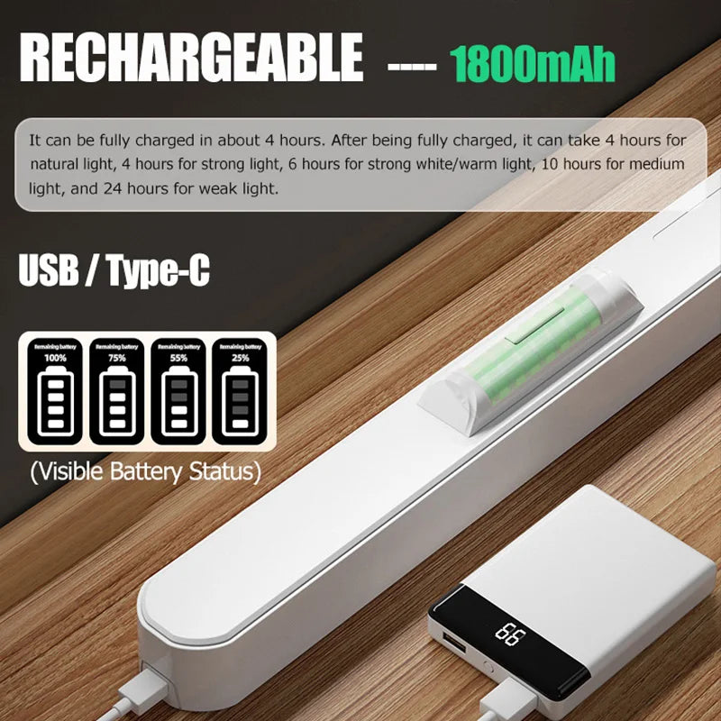 lampe led blanc moderne réglable télécommande recharge usb économie énergie protection yeux multiprise
