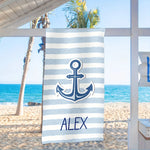 serviette plage rayée rapide absorption polyester lavable machine nom logo personnalisé été bain
