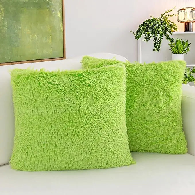 housses coussin décoratives peluche polyester moderne fermeture glissière bleu noir rose violet orange blanc