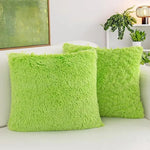 housses coussin décoratives peluche polyester moderne fermeture glissière bleu noir rose violet orange blanc