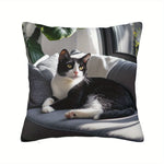 taies d'oreiller animaux imprimées tigres chats chiens orange noir blanc vert polyester peachskin 45x45cm