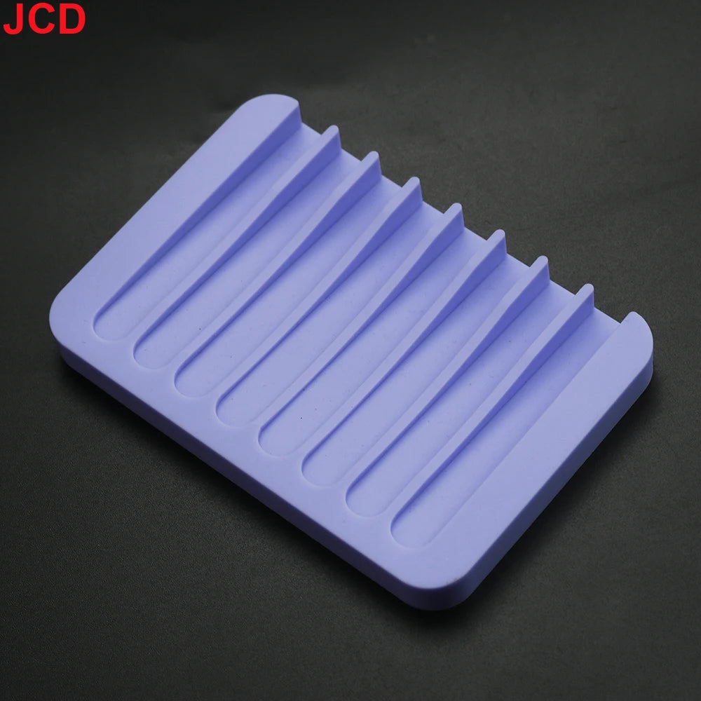 support savon silicone rose violet bleu vert orange gris moderne rayures horizontales
