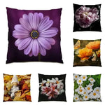housse coussin violet blanc fleurs papillon moderne 40x40cm 45x45cm 50x50cm 60x60cm polyester