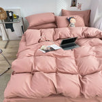 Housse de couette en tissu polaire brossé détaillée