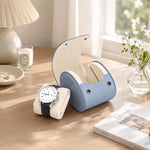 boîte montres cuir moderne gris clair bleu clair slots réutilisable respectueux environnement
