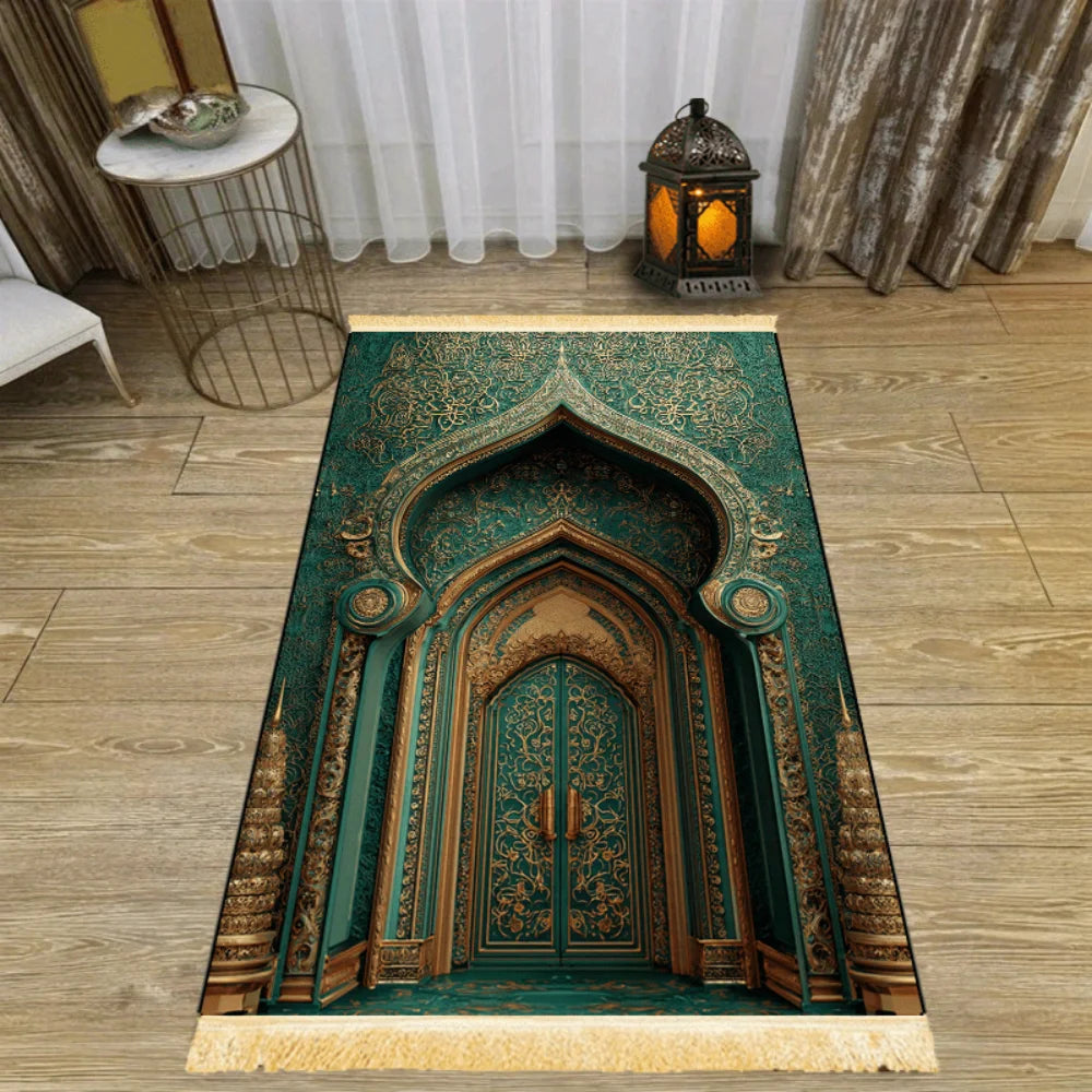 tapis vert doré rose artisanal pliable lavable extérieur plage pique nique prière usage multiple