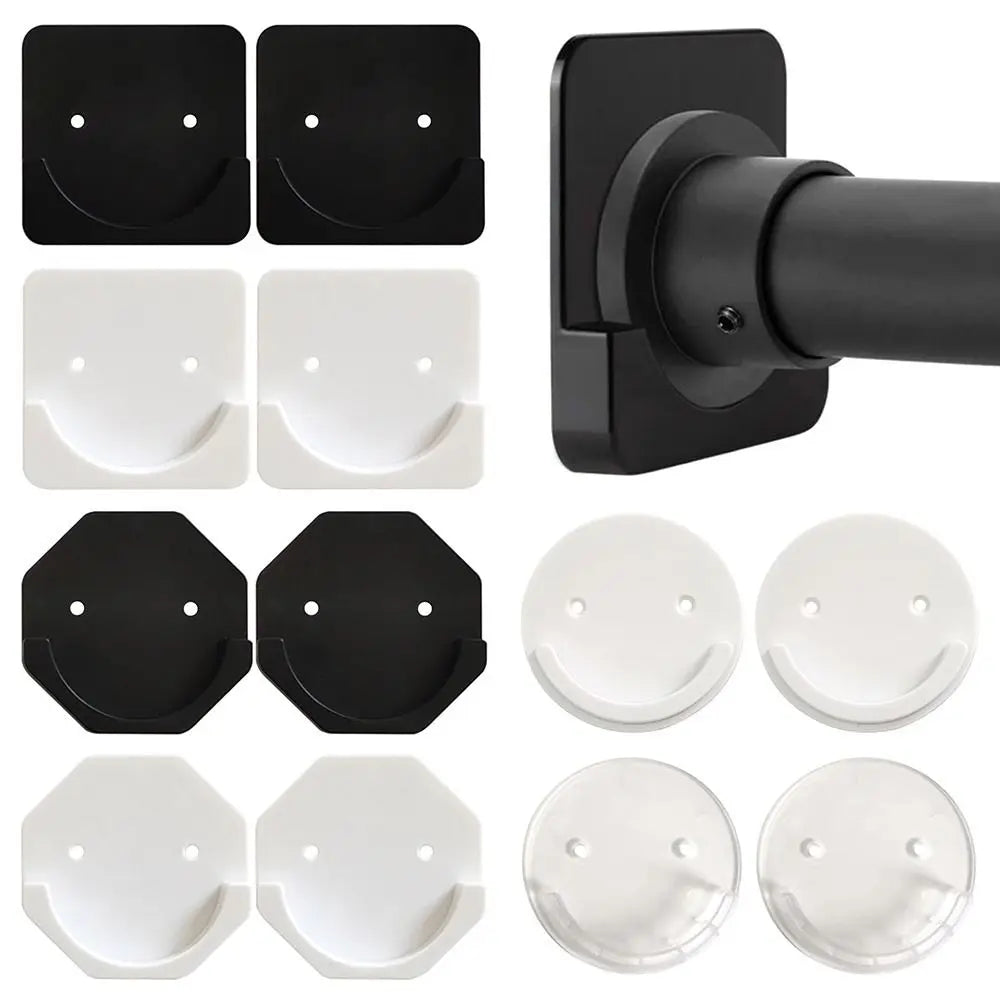 support mural rideau douche vis fixation noir blanc moderne salle bain opaque