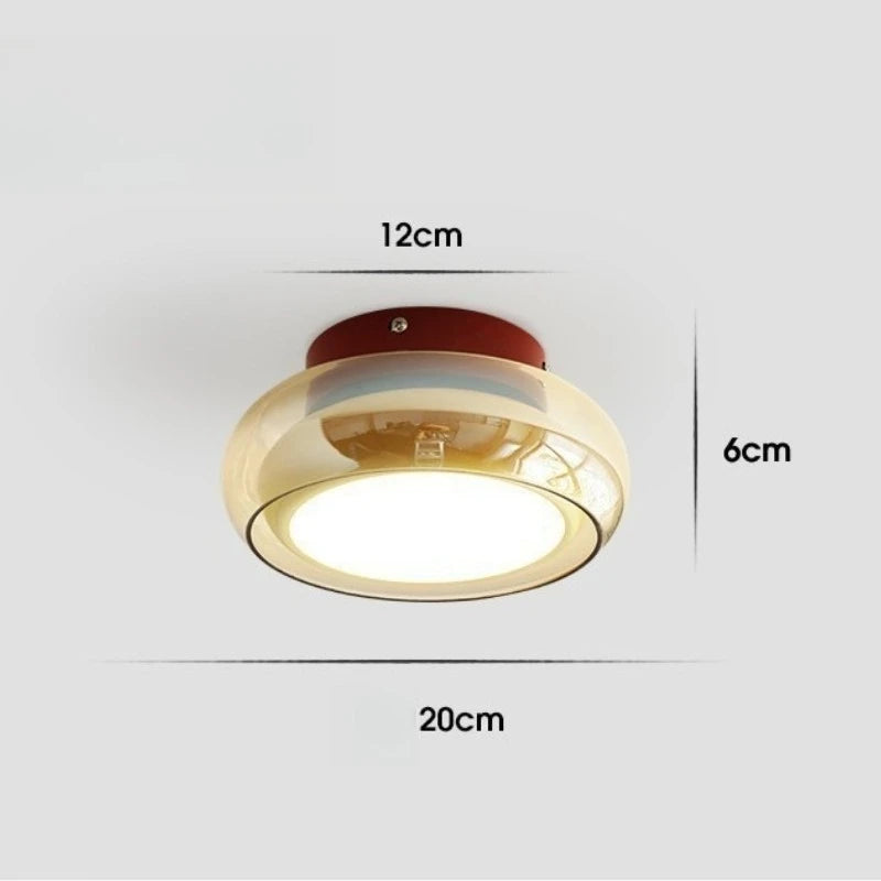 plafonnier moderne verre rouge beige noir transparent led lumineux art décoratif entrée porche