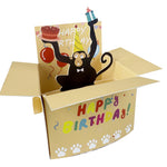 carte pop up anniversaire animaux multicolore happy birthdayDecoration illustration festive