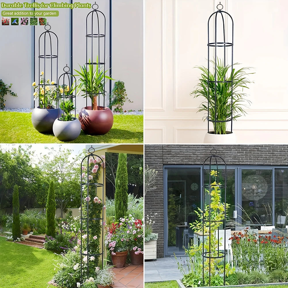 support plantes grimpantes noir moderne grille circulaire hauteur réglable occasion mariage anniversaire événement festive