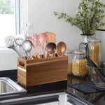 boîte rangement bois compartiments réutilisable ustensiles cuisine articles divers modernes rustiques