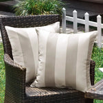 housse coussin extérieur imperméable polyester coton moderne rayées beige gris noir rouge jaune vert
