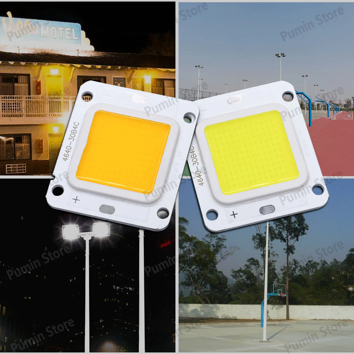 source LED 40W blanc chaud froid 46x40mm moderne matrice diodes aluminium